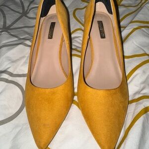 Primark Mustard Suede-Look Pointed Toe Heels
